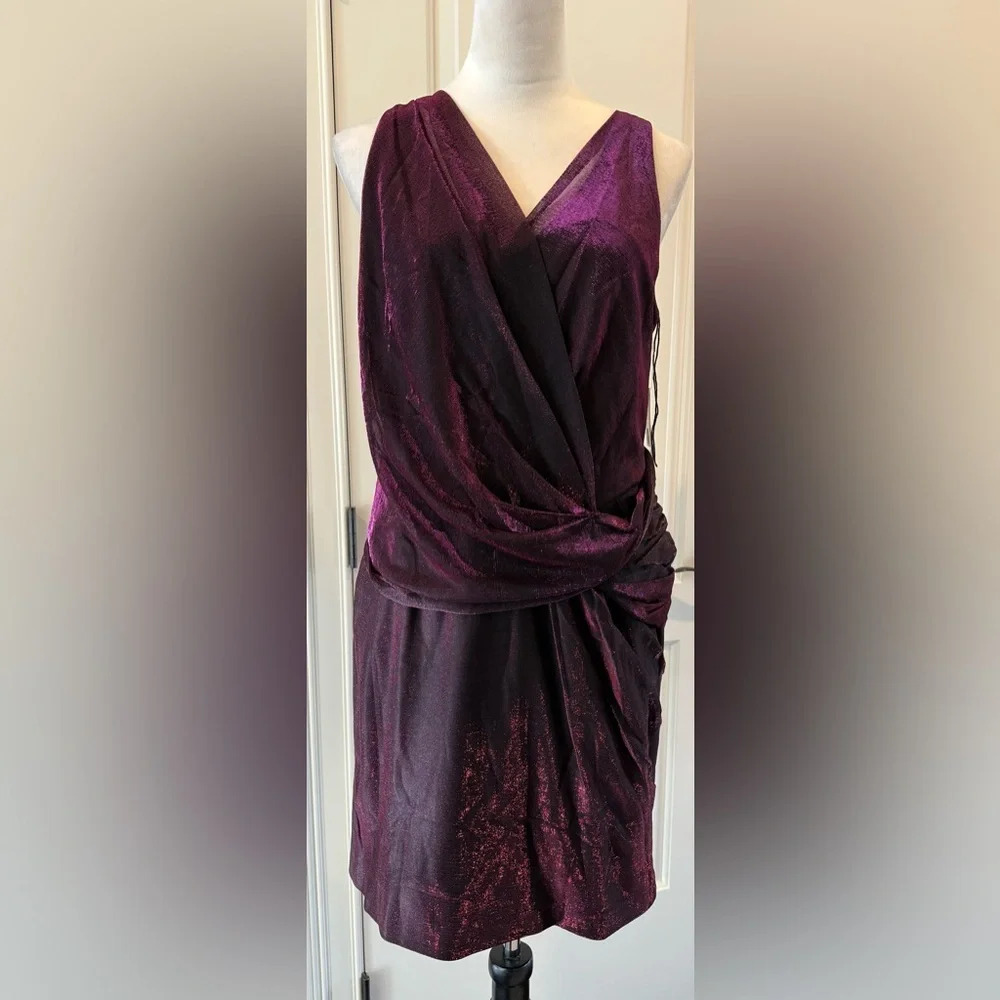 NWT Aqua Fuchsia/Black Sleeveless Dress - Picture 2 of 6